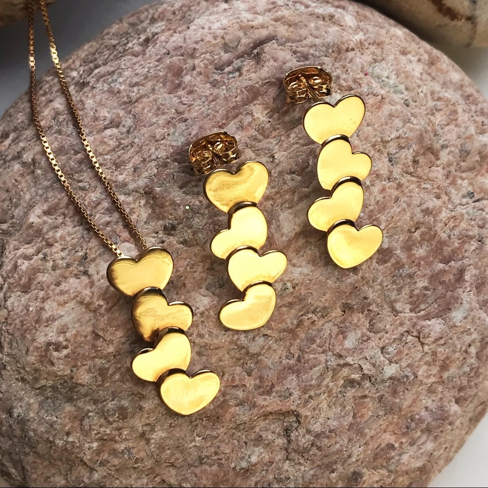 Golden Hearts Cascade Set